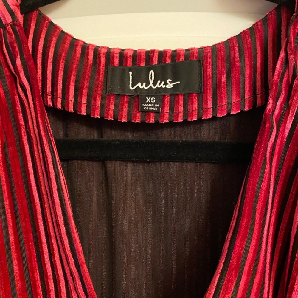 Lulu’s Velvet Wrap Dress - Picture 3 of 5